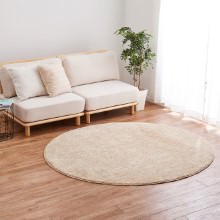 [直径130] 染めにこだわったナイロン 国産高機能ラグ ベージュ