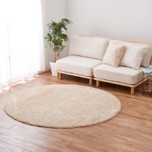 [直径180] 染めにこだわったナイロン 国産高機能ラグ ベージュ