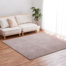 [190×190] 環境にやさしいナイロン 国産高機能ラグ ベージュ