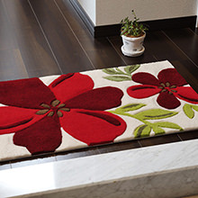 [70×120] 可愛い雰囲気の花柄がオシャレ 玄関マット