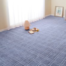 [191×191] 抗菌・防臭加工の平織カーペット 本間2帖 ブルー