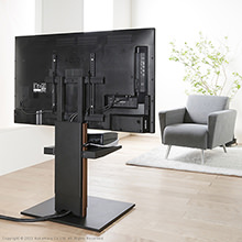 背面収納付壁よせTVスタンド V2CASTER対応 スライド式バックパネル ロータイプ用