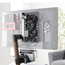 すっきりレイアウト 背面収納付壁よせTVスタンド A2対応 電源タッププレート
