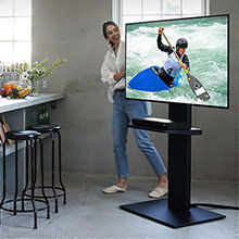 すっきりレイアウト 背面収納付壁よせTVスタンド V2CASTER ハイタイプ