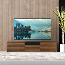 背面収納 テレビボード 幅150cm (木目調・ガラス付タイプ)