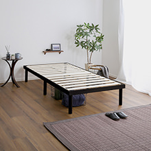 通気性も抜群 国産頑丈すのこ跳ね上げ式大容量収納ベッド (シングル)の