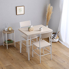 シンプルでどのお部屋にもぴったりなデザイン 背もたれ付きダイニング 3点セット