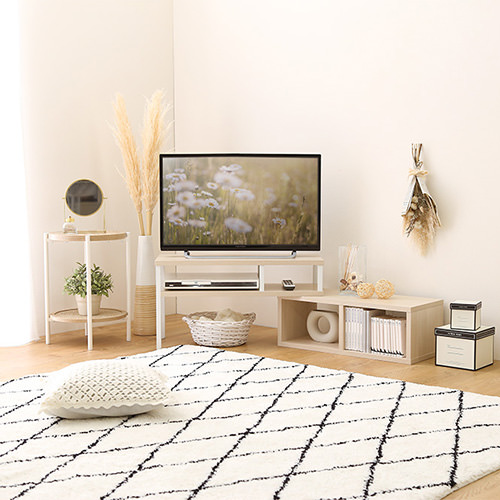 ヴィンテージ風デザイン　コーナーにも使える伸縮テレビ台 ホームテイスト 完成品ヴィンテージ伸縮テレビ台【ZEZEL-ジゼル