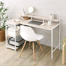 お部屋に合わせて収納棚を左右自在に組み替えできる 棚付きL字デスク