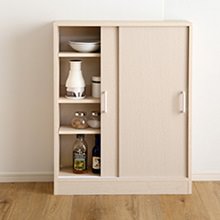 ナチュラルにお部屋に馴染む カウンター下引き戸収納 ワイドタイプ (9015)