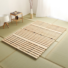 年中快適に過ごすことができる 檜仕様二つ折り式すのこベッド (ダブル)