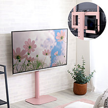 ワイドスイング機能 八角テレビスタンド ロータイプ ハードディスクホルダーセット