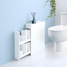 大容量の収納スペースですっきり片付く スリムトイレラック