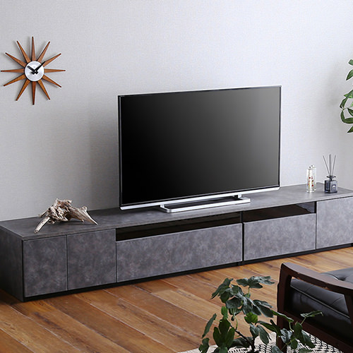 洗練されたデザインと収納 日本製テレビボード 幅230cm (2点セット