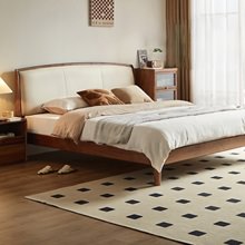 ウォールナット&ホワイトすのこベッド 150×200cm (ワイドダブル)