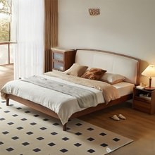ウォールナット&ホワイトすのこベッド 180×200cm (キング)