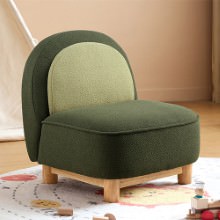 重心が低く倒れにくいのでお子様も使いやすい リネン混生地キッズ用ソファ