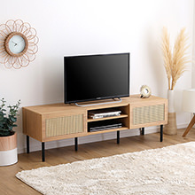 シンプルナチュラルな雰囲気 ラタン調テレビ台 幅140cm