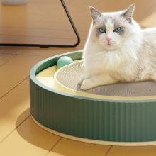おもちゃとしての機能も搭載 猫用の丸い爪とぎ ボール付き 猫のおもちゃ 猫用