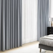 [幅200cm]洗練されたお部屋に ポリエステル織物遮光カーテン グレー
