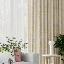 [幅150cm]上質なお部屋作りに 花柄ジャカード織りカーテン ゴールド