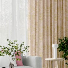 [幅150cm]上質なお部屋作りに 花柄ジャカード織りカーテン ローズ