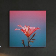 上品なピンクの花の佇まいに落ち着きと高級感が漂う 花のファブリックボード