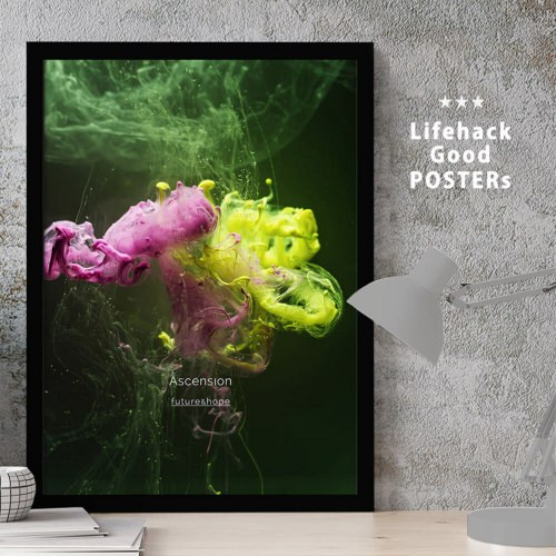 水中の幻想的なデザインが涼し気で魅力的な アートポスターの詳細