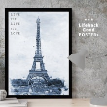 Louis Vuitton エッフェル塔 アートプリントポスター 古き良き時代の美しさとエッフェル塔の優雅さが魅力の アート