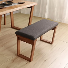 レッドオーク無垢材の重厚な風合い ダイニングベンチ 幅92cm ブラウン