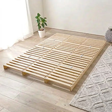 天然木パインの温もりを感じる パレットベッド (ダブル)