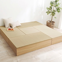 和の落ち着きと収納力を兼ね備えた 畳付き収納スツール ロータイプ 幅60cm