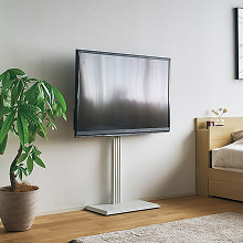 空間をすっきり見せてモダンなデザインが美しく調和する スタンドテレビ台