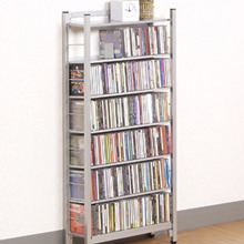 組み立簡単スッキリ収納 スチール製CD・DVDラック ハーフタイプ 幅48cm