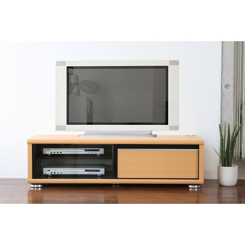 シンプルなデザイン性と機能性 テレビ台 ナチュラル (幅120cm)