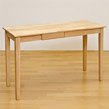 天然木の広々とした机で作業はかどる 木製テーブル(デスク)120×45cm