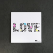 [30×30]モノトーンでお洒落に LOVEモチーフのファブリックボード