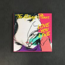 [30×30]力強いタッチで描かれた ローリング・ストーンズのファブリックパネル