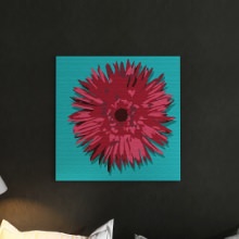 花のイラストが鮮やかに映え明るい雰囲気を与える 花モチーフのインテリアパネル