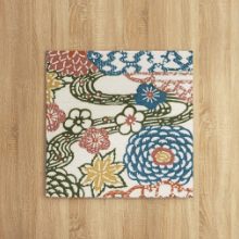 山間を流れる川や花のようなデザインが美しい ジャパンモダンのアートパネル
