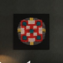絣(かすり)の織物のようなデザインがやさしい雰囲気の ファブリックパネル