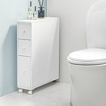 キャスター付きで移動しやすく狭い空間でも使いやすい トイレラック 幅16cm