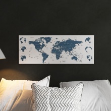 [30×78.5]とてもシンプルでおしゃれな 世界地図のウォールデコ