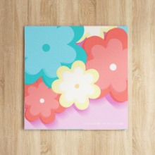 カラフルな花が可愛らしい トロピカルのアートパネル