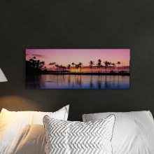 [30×78.5] 外国のリゾート地にいるようにくつろげる 夕日の壁掛けアート