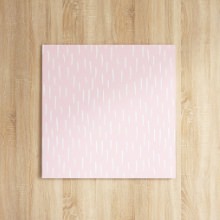 優しいさくら色の背景に白い線の 北欧のファブリックパネル