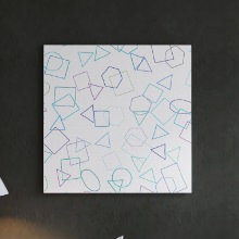 寒色トーンと手書き風幾何学モチーフに心惹かれるデザイン 北欧のアートパネル
