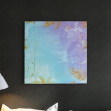 空のような背景にラメゴールドで モダンなアートパネル