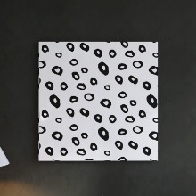 モノクロ柄がおしゃれなアートパネル ドット柄のファブリックボード