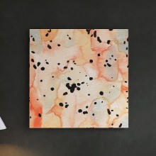 本格キャンバスを使用した優しい色合いのアート 幾何学模様のファブリックパネル